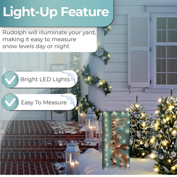 Light-Up Rudolph The Red-Nosed Reindeer Snow Gauge - Picture 4 of 6